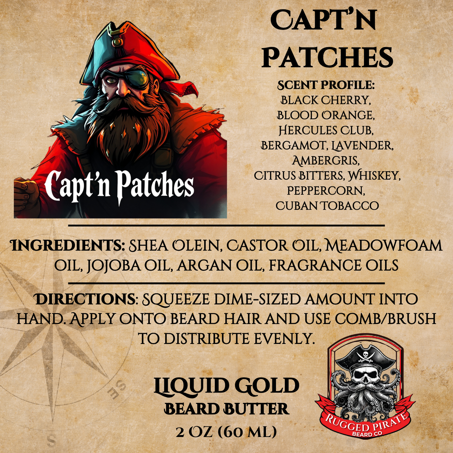 Capt'n Patches (Black Cherry, Blood Orange, Ambergris, Citrus Bitters, Whiskey, Cuban Tobacco)