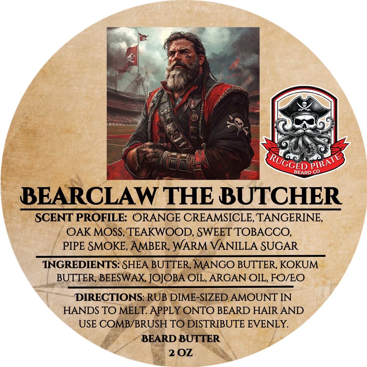 Bearclaw the Butcher - Beefed Up Orange Creamsicle, Tobacco, and Oak Moss Beard Oil, Butter & Cologne