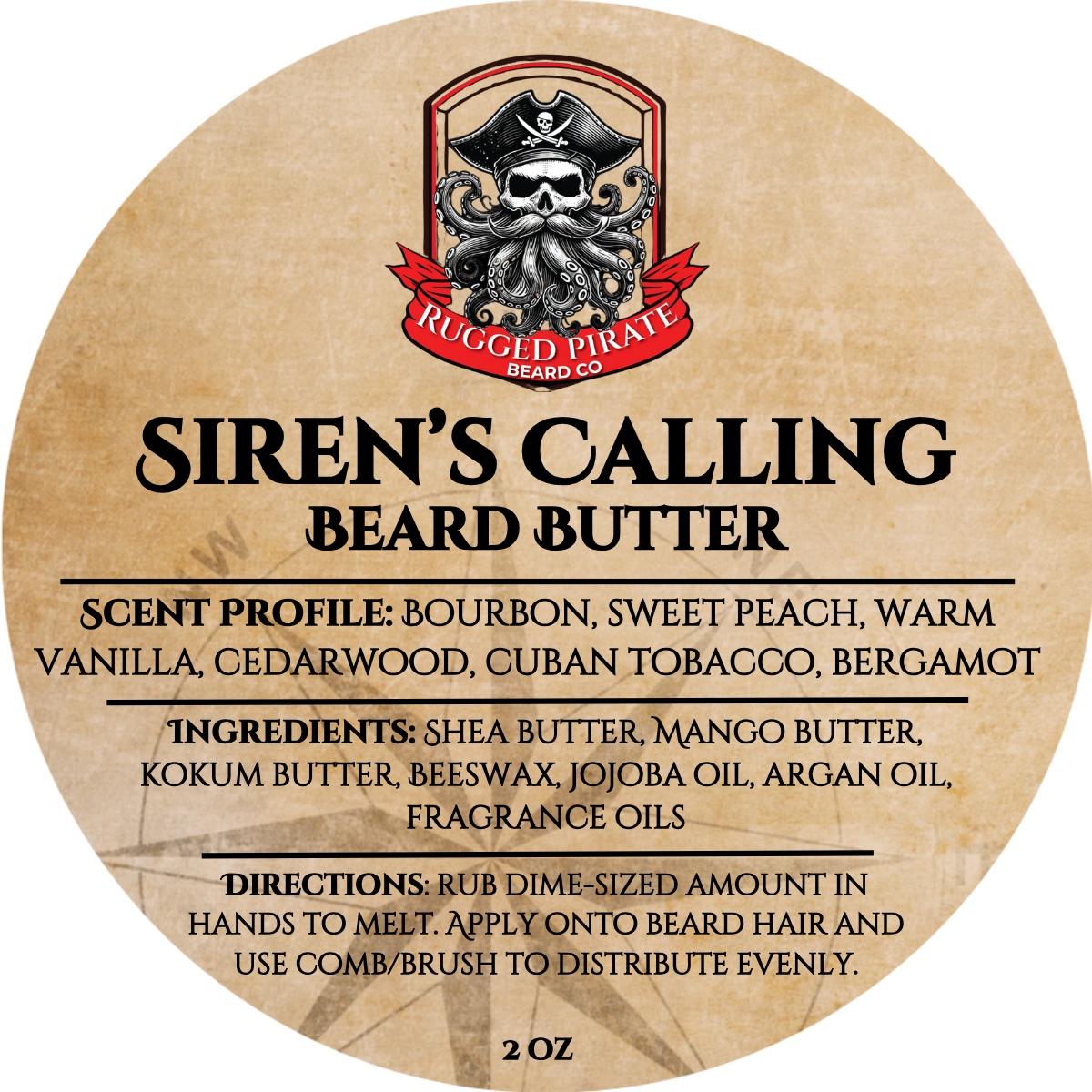 Siren's Calling - Sweet Peach Bourbon, Cedar, and Tobacco Beard Oil, Butter & Cologne
