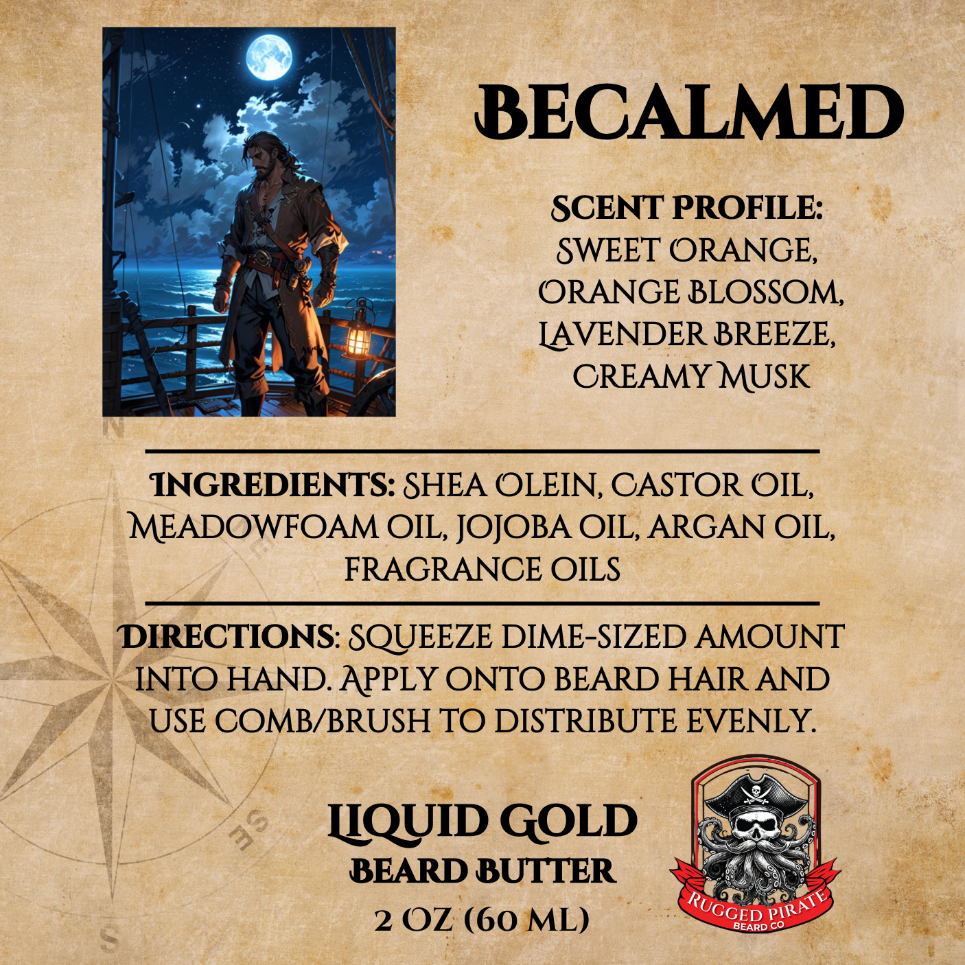 Becalmed - Calming Orange Blossom, Sweet Orange, and Relaxing Lavender Beard Oil, Butter & Cologne