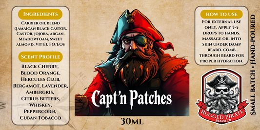 Capt'n Patches (Black Cherry, Blood Orange, Ambergris, Citrus Bitters, Whiskey, Cuban Tobacco)