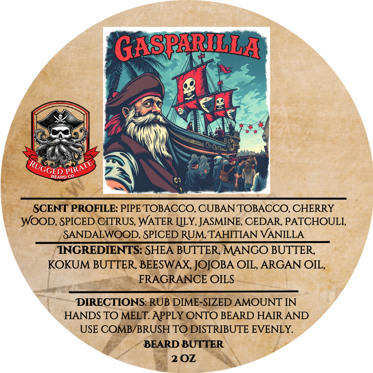 Gasparilla - Pipe Tobacco, Cherry Wood, and Spiced Citrus Beard Oil, Butter & Cologne