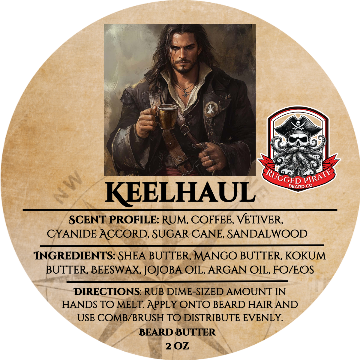 Keelhaul (Rum, Coffee, Vetiver, Bitter Almond, Sandalwood - Dark Cologne Scent)