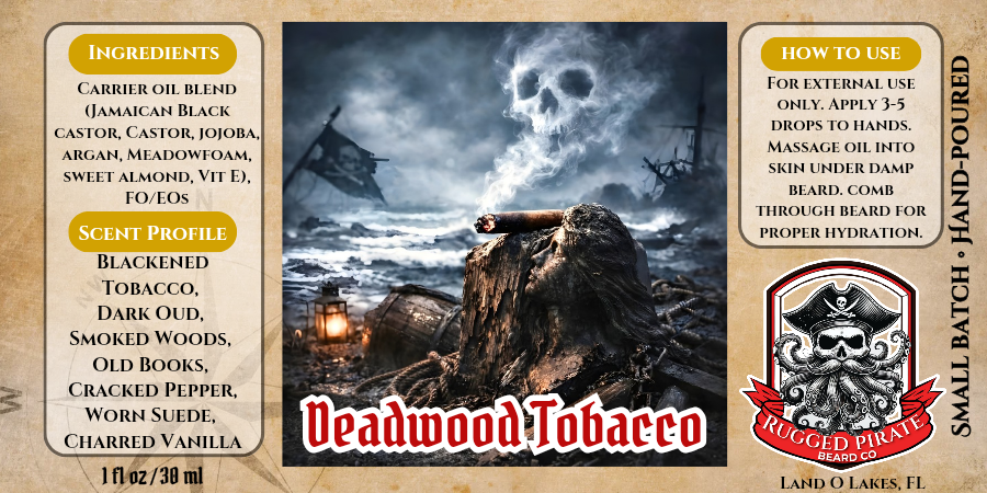 Deadwood Tobacco - Masculine Tobacco, Old Books, and Oud Beard Oil, Butter & Cologne