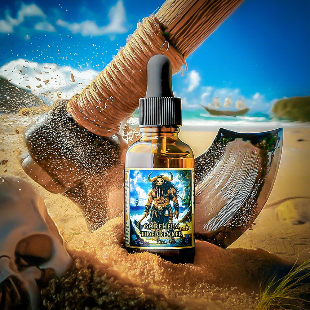 Gorehelm Tidebreaker (Spiced Mandarin, Dark Cherry Tobacco, Root Beer, Sea Breeze, Aged Rum, Smoked Leather, Amber Resin, Bay Leaf, Driftwood)
