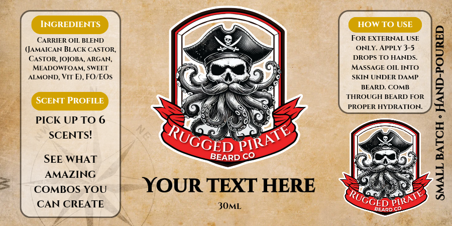 Custom Personalized (YOU PICK SCENT PROFILE and NAME) Beard Oil, Butter & Cologne