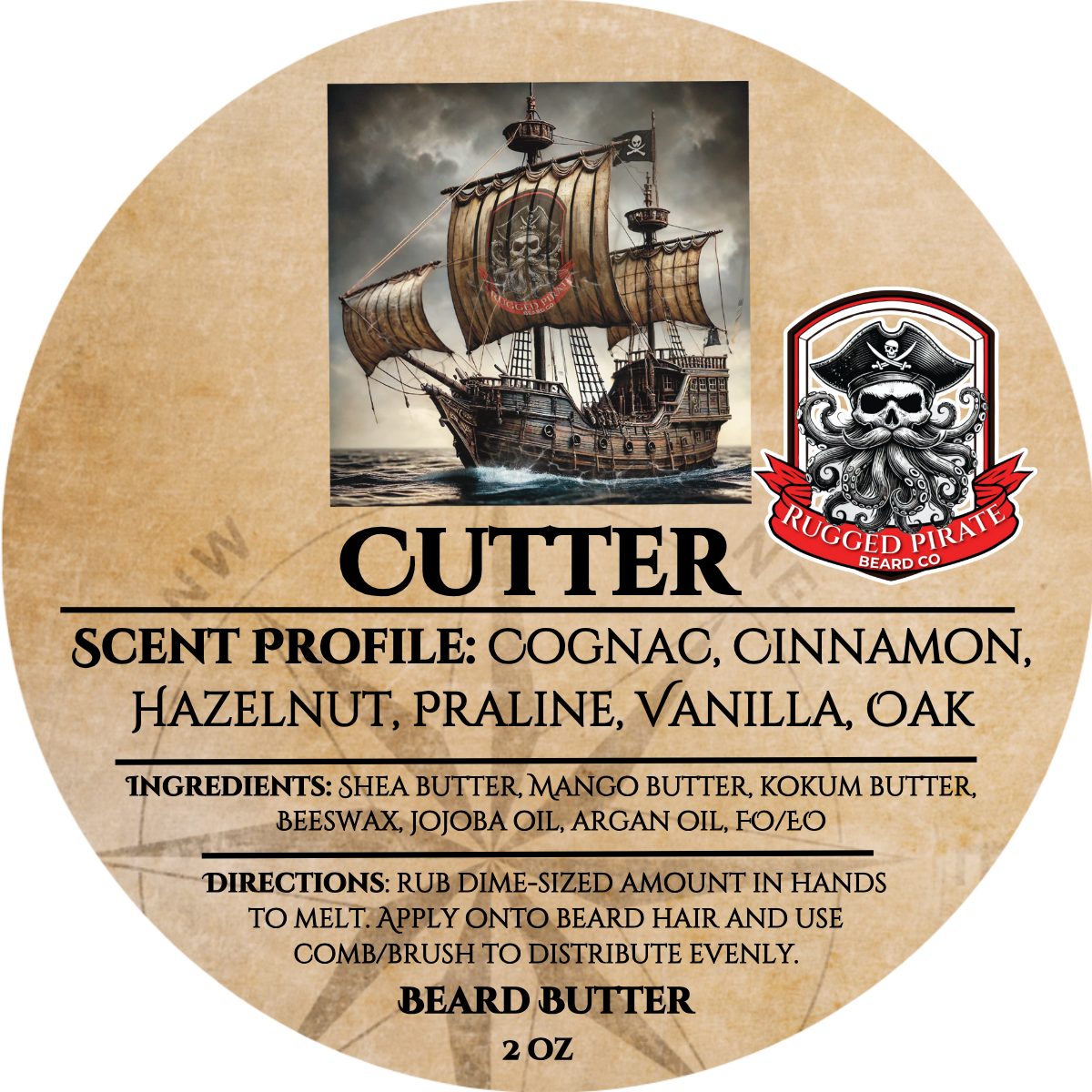 Cutter - Cognac, Hazelnut, and Praline Beard Oil, Butter & Cologne