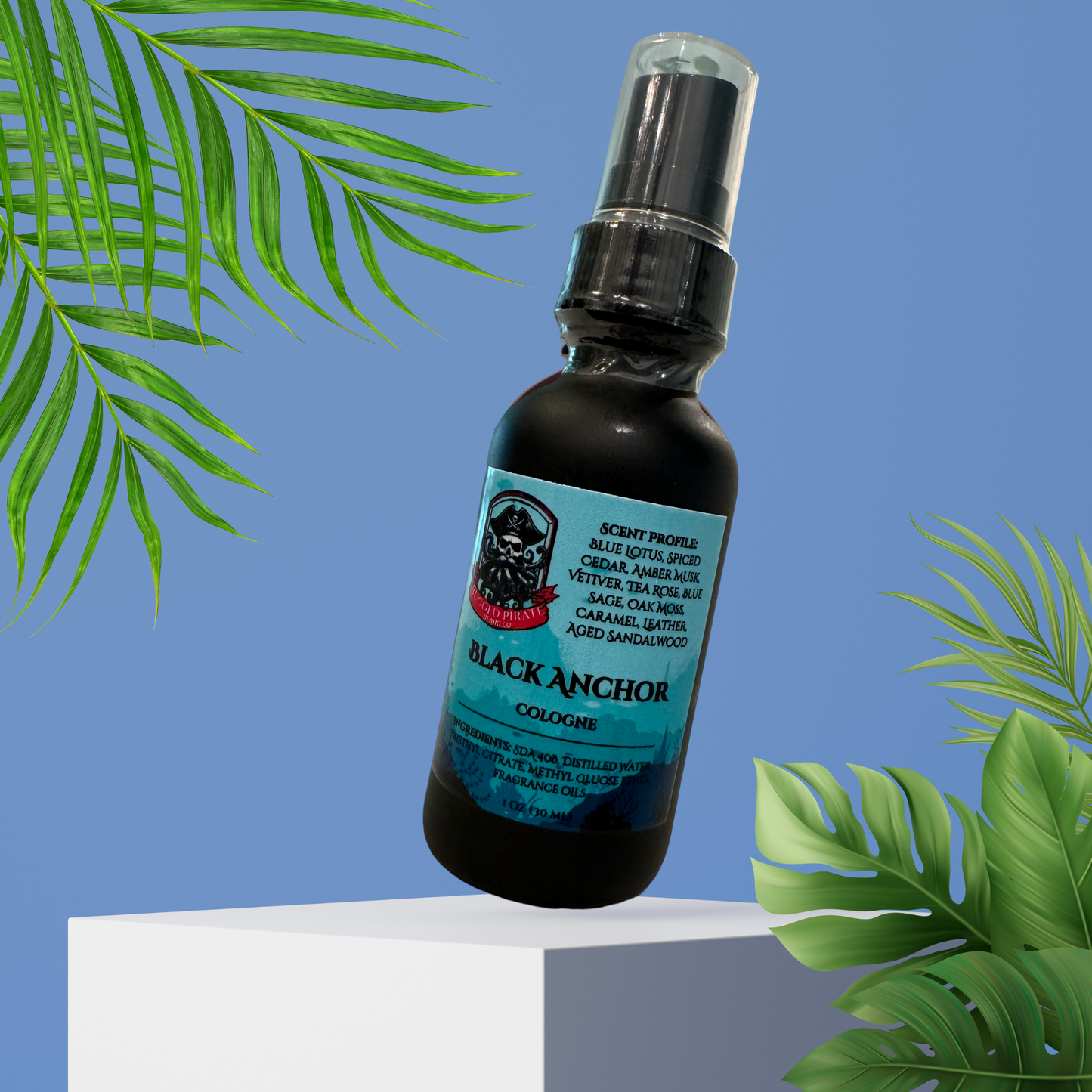 Black Anchor (Blue Lotus, Spiced Cedar, Amber Musk, Vetiver, Tea Rose, Blue Sage, Oak Moss, Caramel, Leather, Aged Sandalwood) 1 oz Cologne/EDP