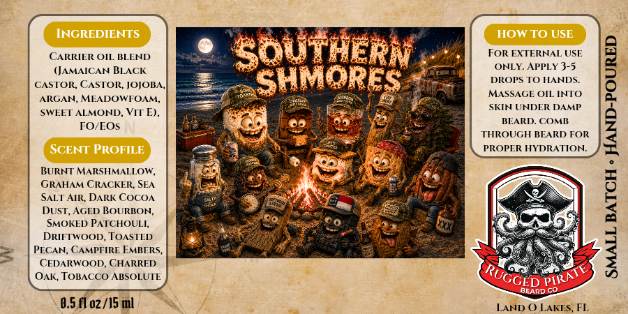 Southern Shmores - Aged Bourbon, Burnt Marshmallow, and Tobacco Beard Oil, Butter & Cologne