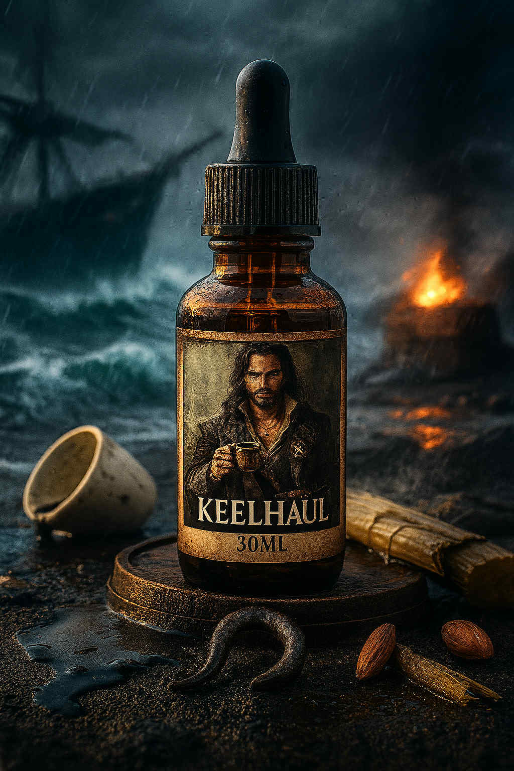 Keelhaul (Rum, Coffee, Vetiver, Bitter Almond, Sandalwood - Dark Cologne Scent)