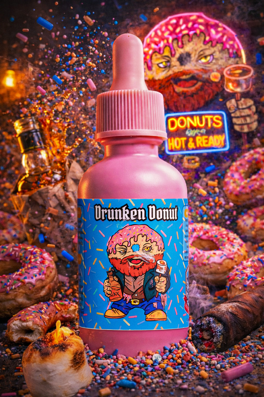 Drunken Donut - Glazed Donut, Marshmallow, Bourbon, and Tobacco Beard   Rugged Pirate Beard Co