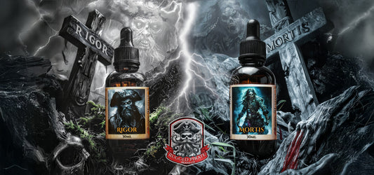 Rugged Pirate Rigor Mortis Logo White glossy mug