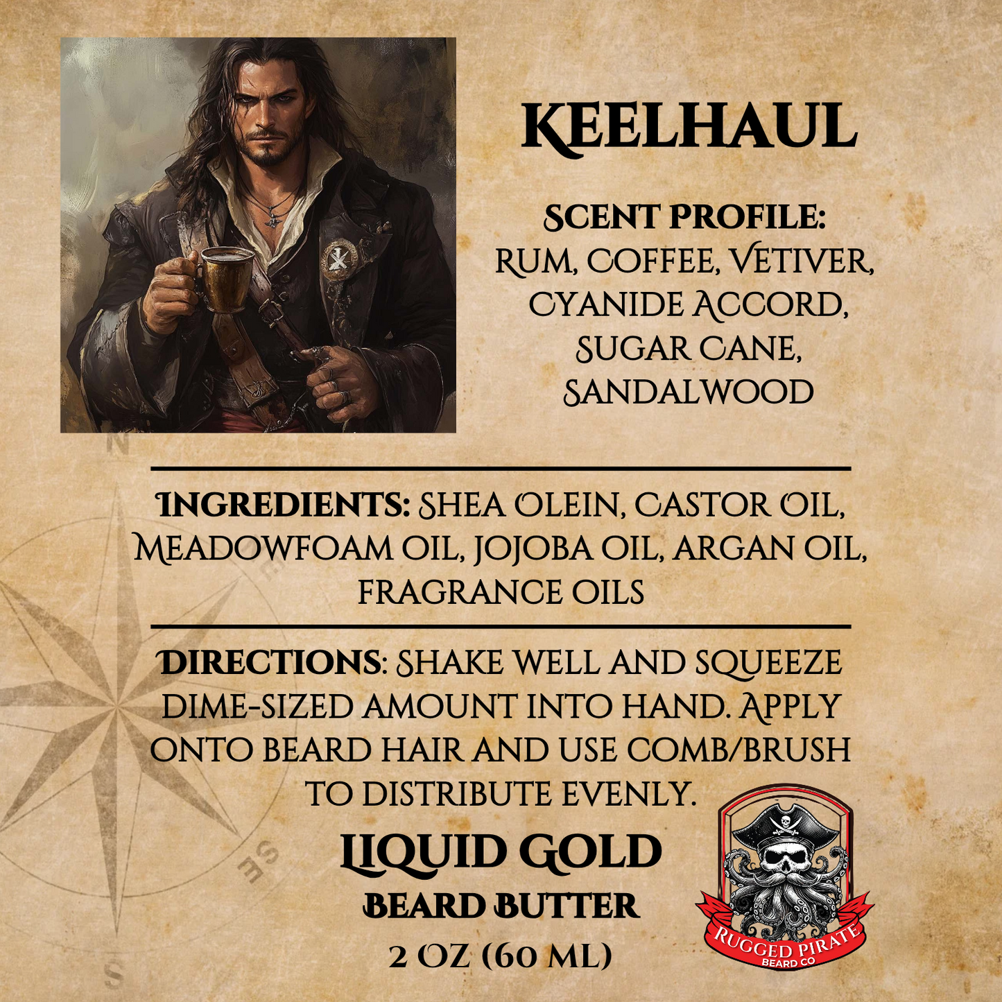 Keelhaul (Rum, Coffee, Vetiver, Bitter Almond, Sandalwood - Dark Cologne Scent)