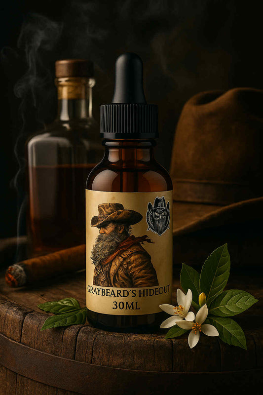 Graybeard's Hideout (Double Western Leather, Bourbon, Tobacco, Patchouli, Bay Leaf, Neroli)