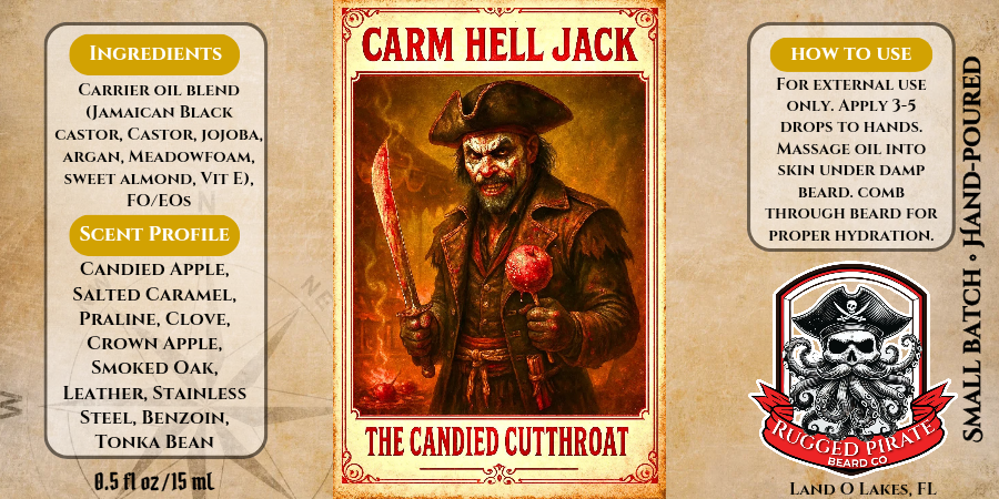 Carm Hell Jack - Candied Apple, Praline, And Whiskey Beard Oil, Butter & Cologne