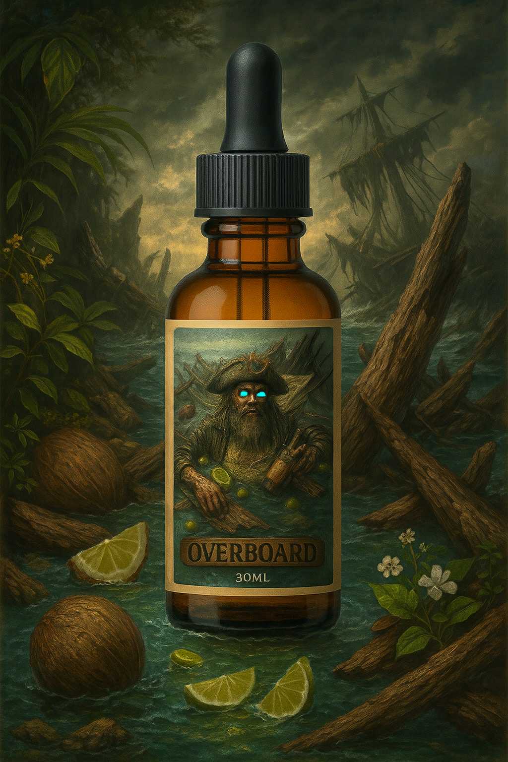Overboard (Coconut, Lime, Bourbon, Vanilla, Teakwood, and Verbena)