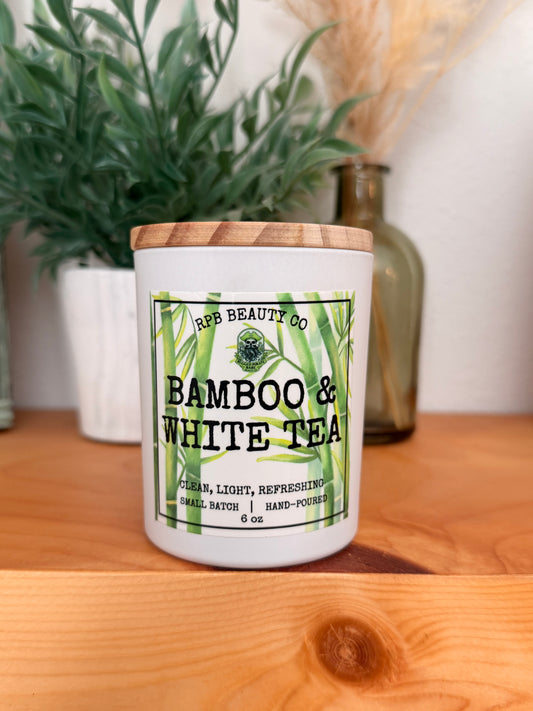 Bamboo & White Tea (Bamboo, White Tea, Soft Woods) 6oz Candle