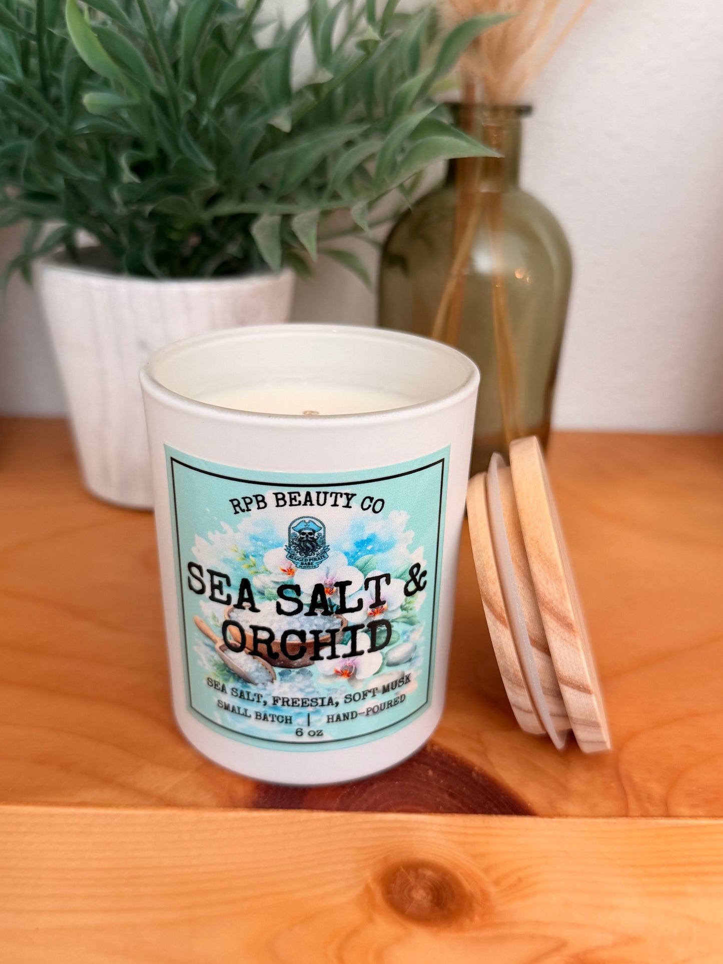 Sea Salt & Orchid (Sea Salt, Freesia, Soft Musk, Orchid) 6oz Candle
