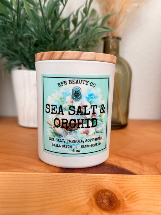 Sea Salt & Orchid (Sea Salt, Freesia, Soft Musk, Orchid) 6oz Candle