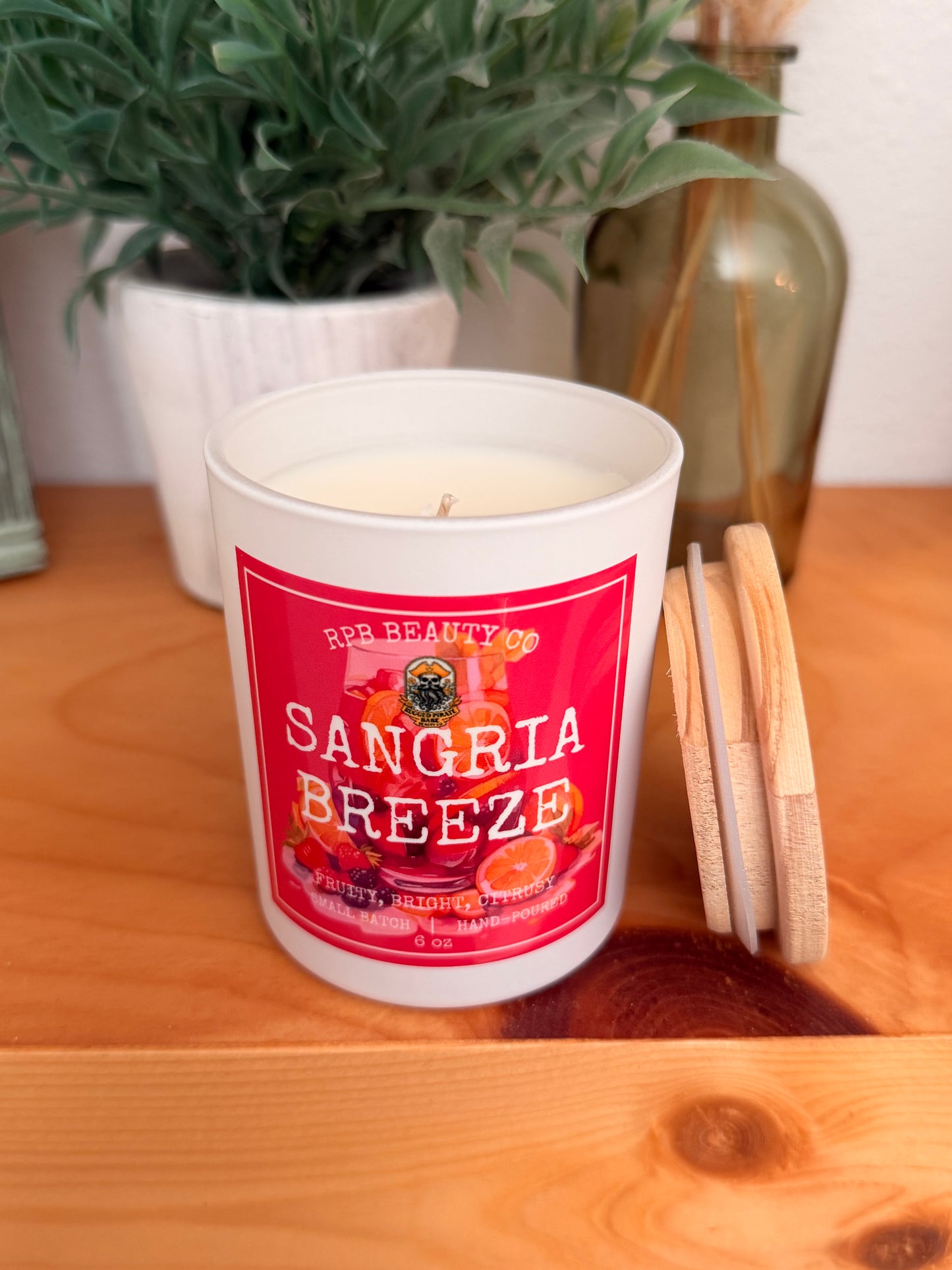 Sangria Breeze (Bright Citrus, Mixed Fruit and Berry, Wine, Soft Sugar) 6oz Candle