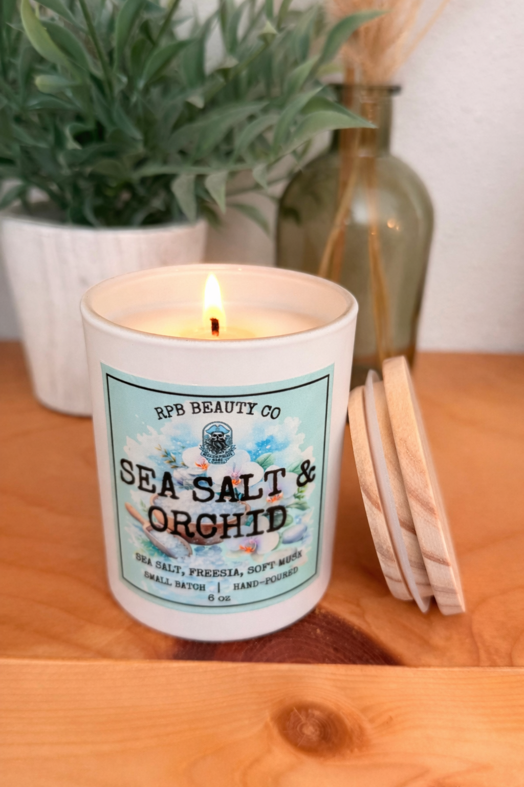 Sea Salt & Orchid (Sea Salt, Freesia, Soft Musk, Orchid) 6oz Candle