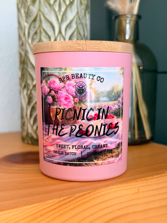 Picnic in the Peonies (Raspberry, Peony, White Cake, Soft Musk ) 6oz Candle