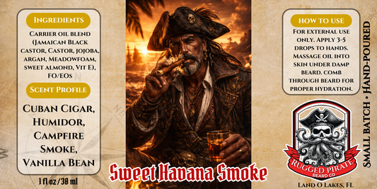 Sweet Havana Smoke - Cigars, Humidor, and Vanilla Campfire Beard Oil, Butter & Cologne