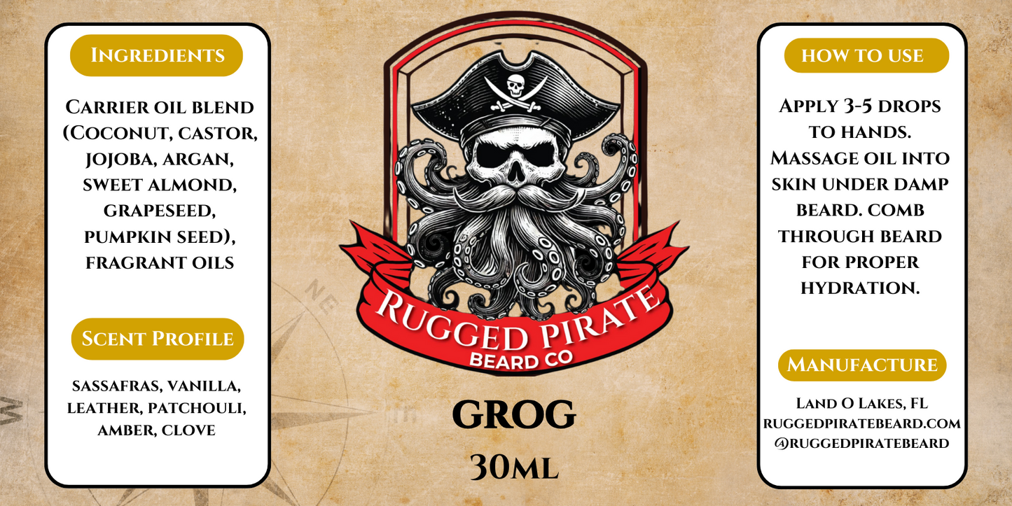 Grog (Root Beer, Leather, Vanilla, Clove, Patchouli, and Amber)