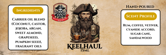 Keelhaul (Rum, coffee, vetiver, cyanide accord, sugar cane, and sandalwood - Dark Cologne Scent)