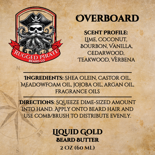 Overboard (Coconut, Lime, Teakwood, Cedarwood, Bourbon, Vanilla, and Verbena)