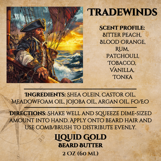Tradewinds (Bitter Peach, Blood Orange, Rum, Patchouli, Tobacco, Vanilla, and Tonka)