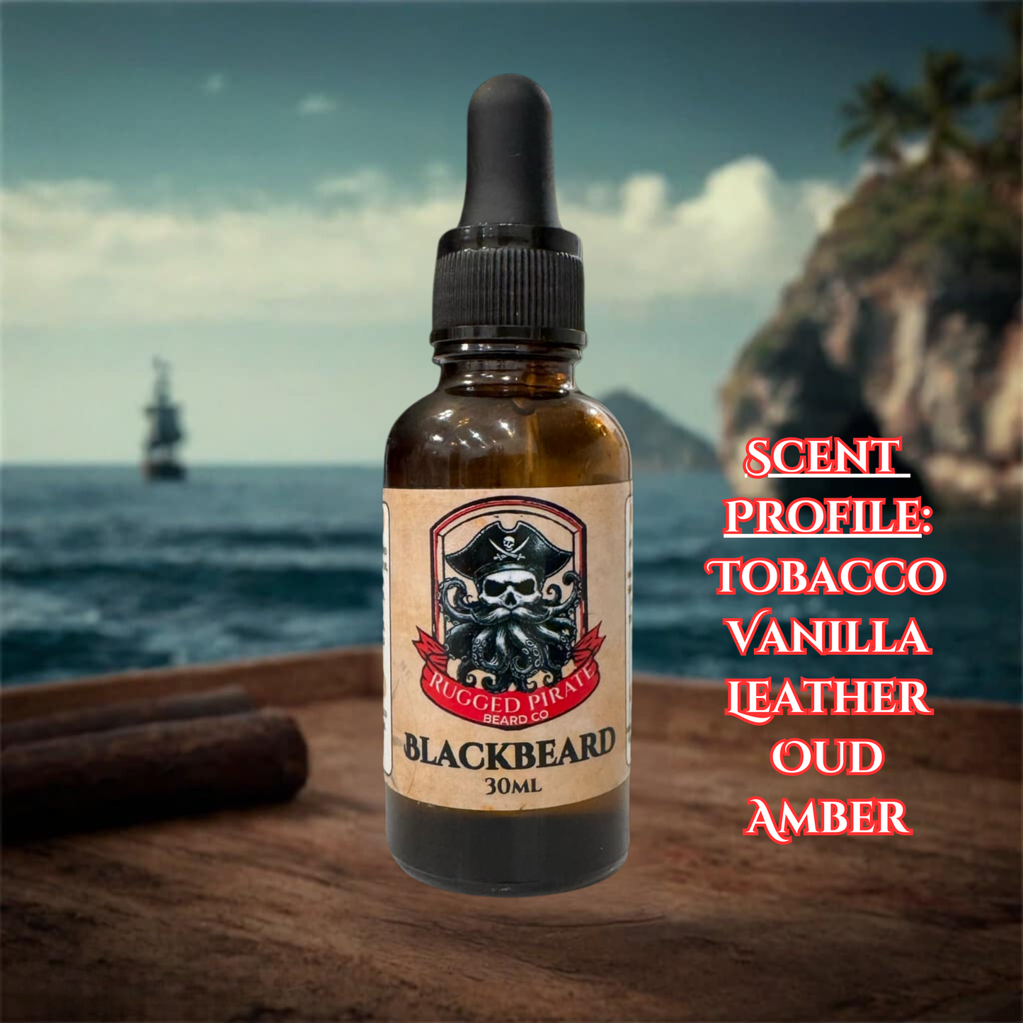 Blackbeard (Tobacco, Vanilla, Amber, Leather, Oud, and Patchouli)