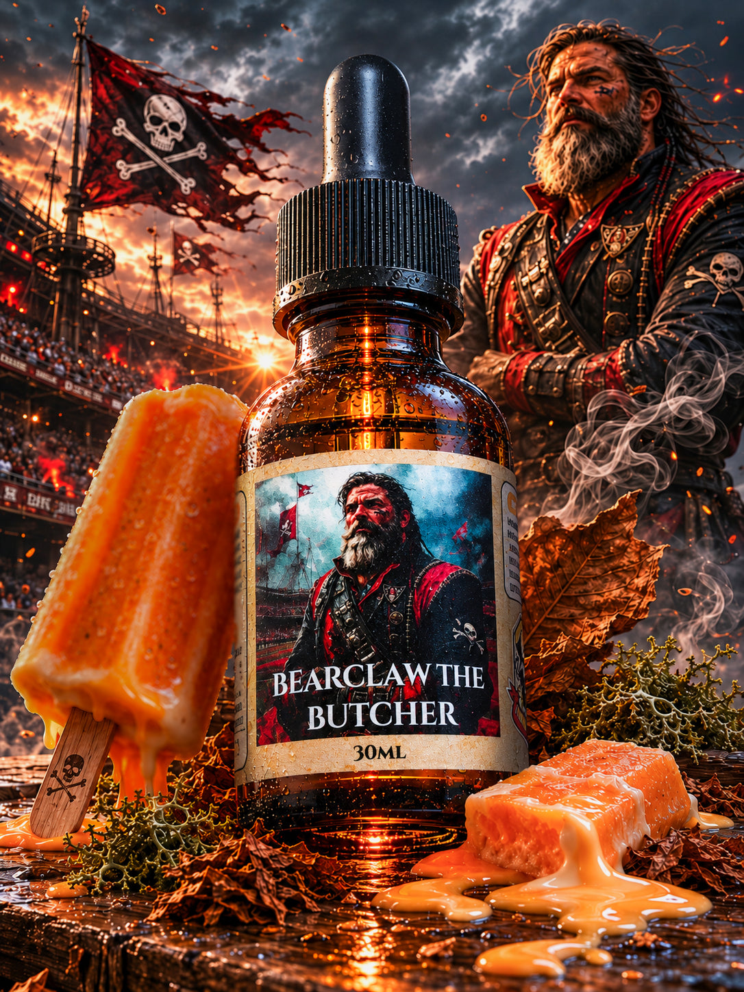 Bearclaw the Butcher - Beefed Up Orange Creamsicle, Tobacco, and Oak Moss Beard Oil, Butter & Cologne