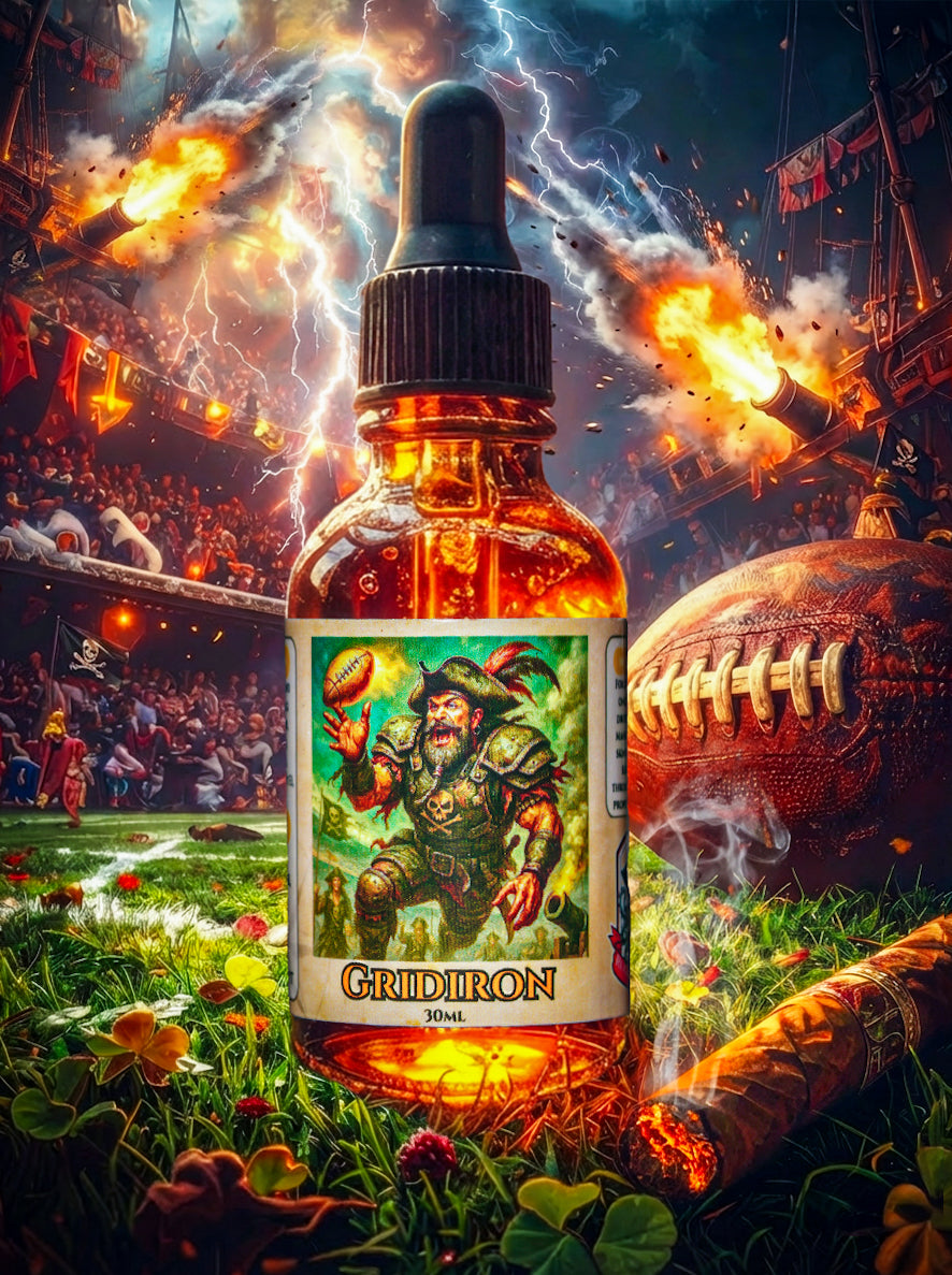 Gridiron - Grass, Clover, Leather, and Tobacco Beard Oil, Butter & Cologne