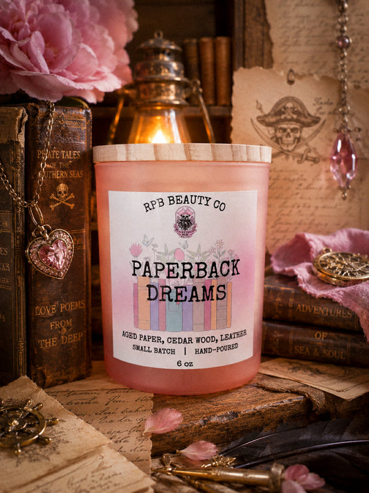 Paperback Dreams (Aged Paper, Cedar Wood, Leather) Candle