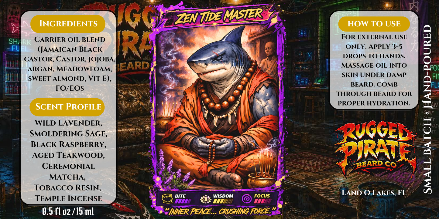 Zen Tide Master - Wild Lavender, Temple Incense, and Aged Teakwood Beard Oil, Butter & Cologne