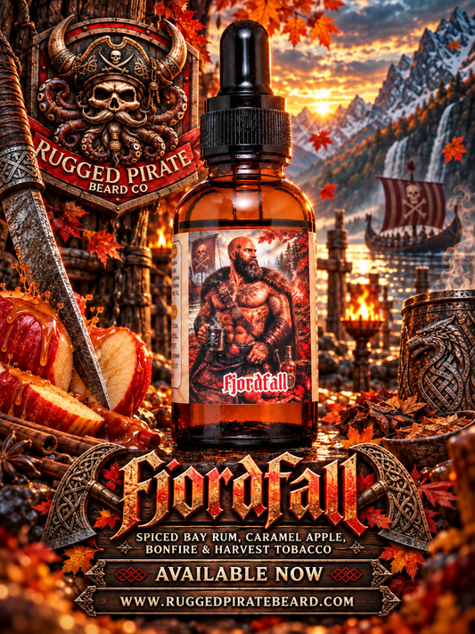 Fjordfall - Spiced Bay Rum, Caramel Apple, Bonfire & Harvest Tobacco Beard Oil, Butter & Cologne