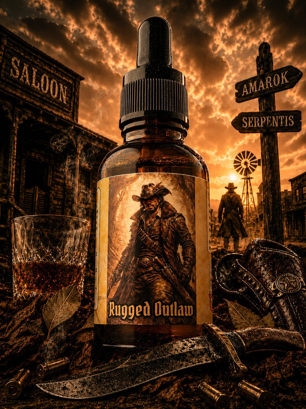 Rugged Outlaw – Leather, Bourbon & Tobacco Beard Oil, Butter & Cologne