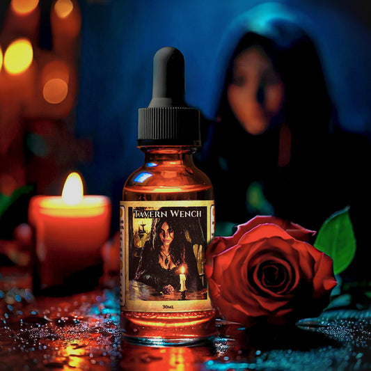 Tavern Wench (Dark Rose, Plum, Light Woods, Black Leather)