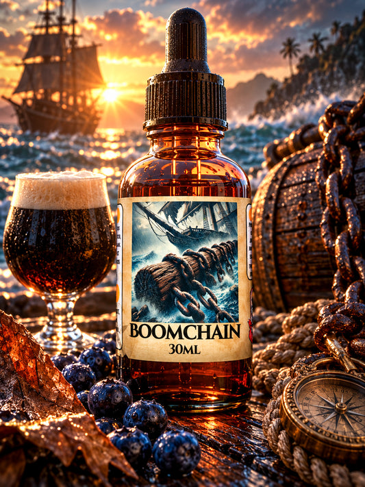 Boomchain - Oatmeal Stout, Blueberry, and Tobacco Beard Oil, Butter & Cologne
