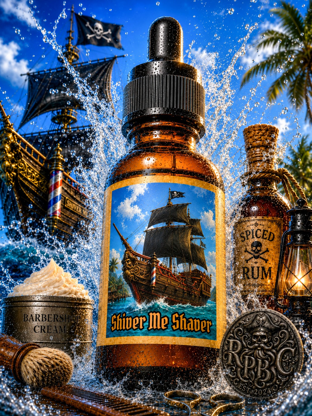 Shiver Me Shaver - Spiced Rum, Labdanum, and Barbershop Beard Oil, Butter & Cologne