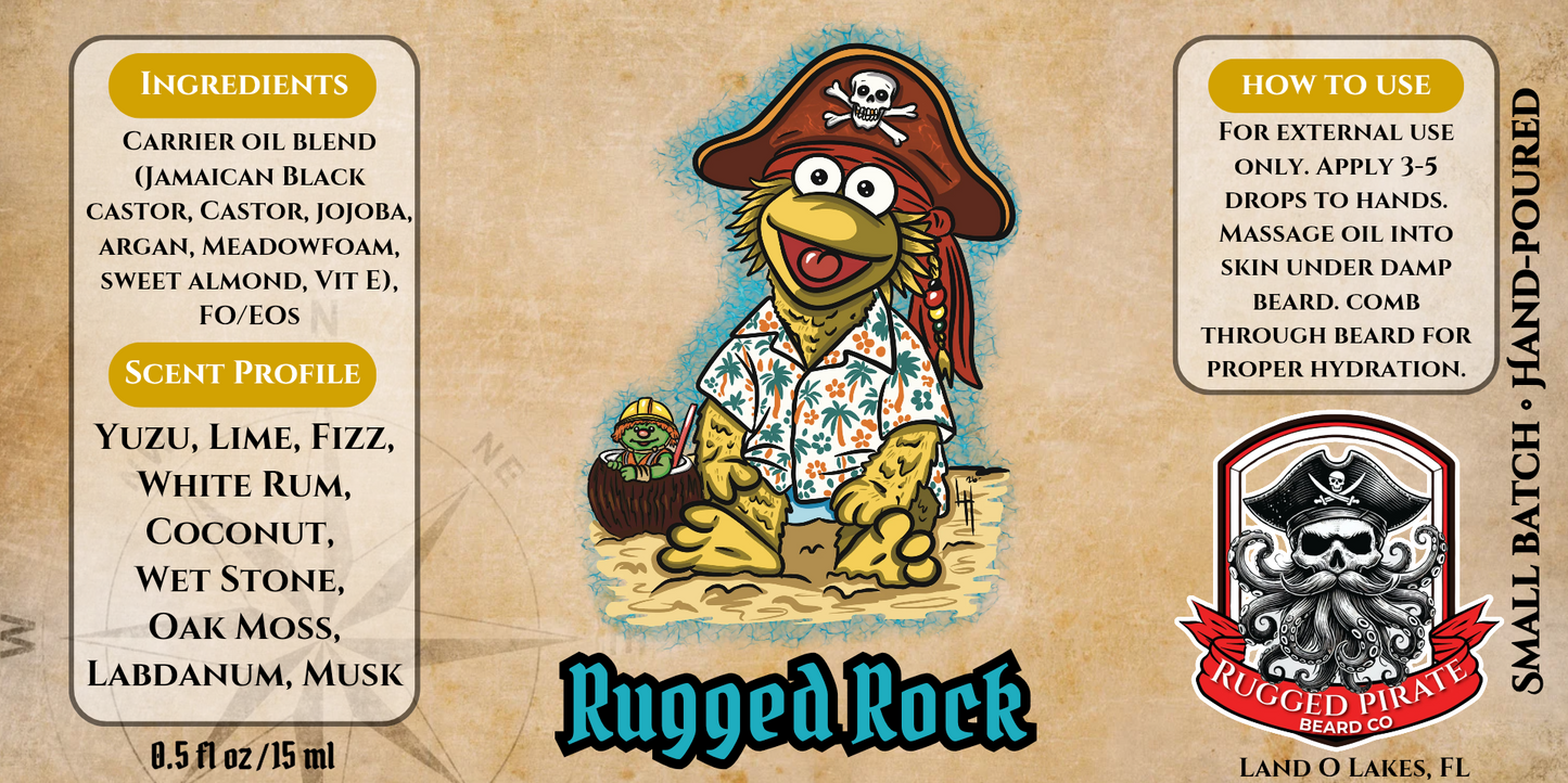 Rugged Rock - Yuzu, Coconut, and White Rum Beard Oil, Butter & Cologne