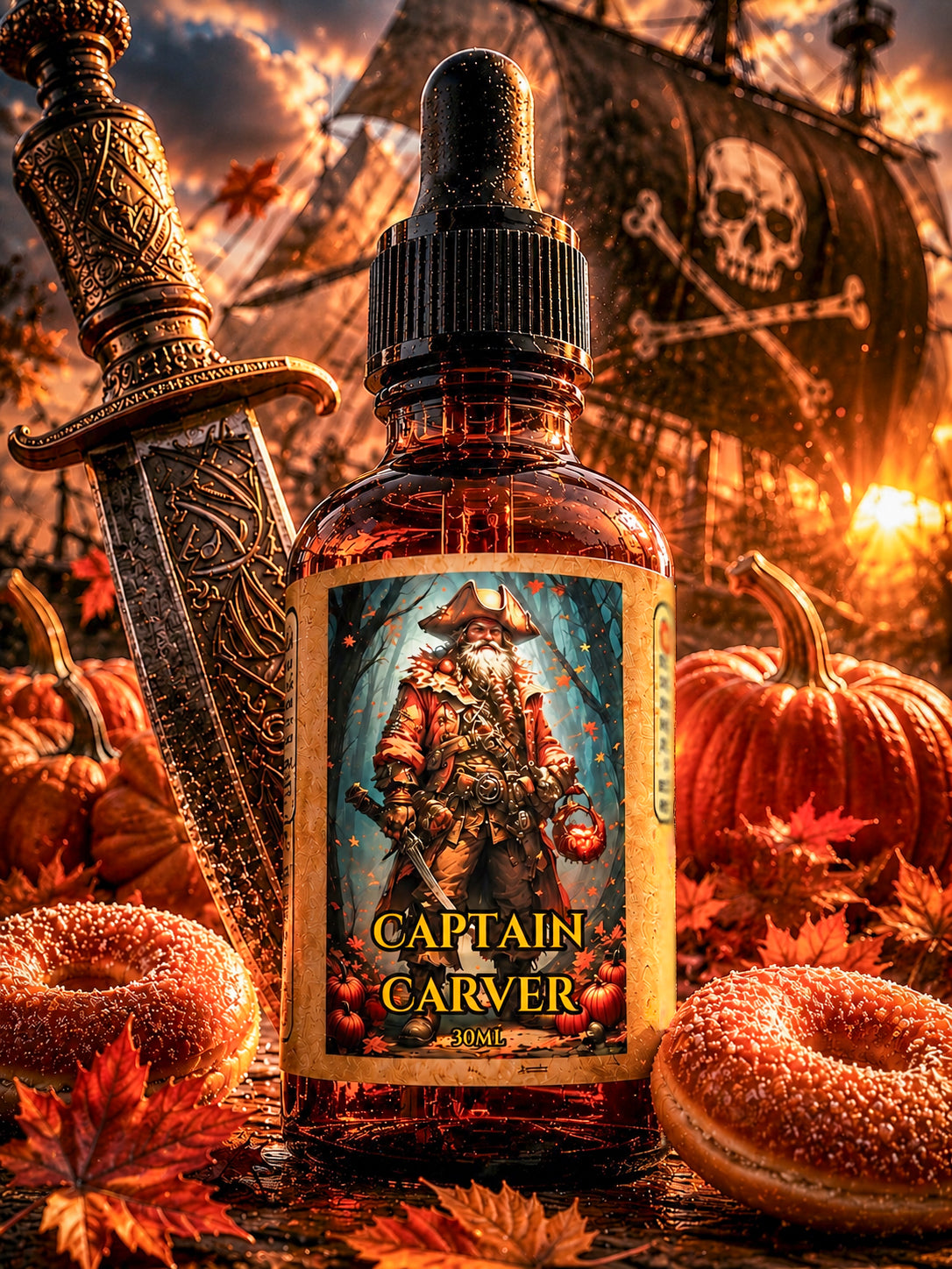 Captain Carver (Pumpkin Spice Donuts, Bourbon, Apple Pie) Beard Oil, Butter, & Cologne