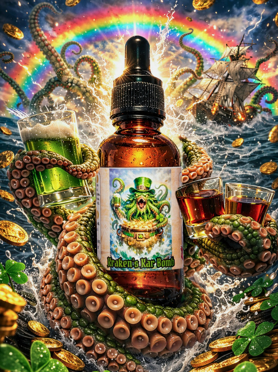 Kraken's Kar Bomb - Irish Car Bomb, Powder Keg Tobacco, and Irish Aquatic Woods Beard Oil, Butter & Cologne