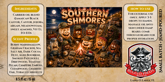 Southern Shmores - Aged Bourbon, Burnt Marshmallow, and Tobacco Beard Oil, Butter & Cologne