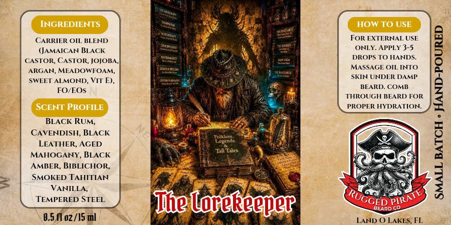 The Lorekeeper - Biblichor, Black Rum, and Cavendish Tobacco Beard Oil, Butter & Cologne