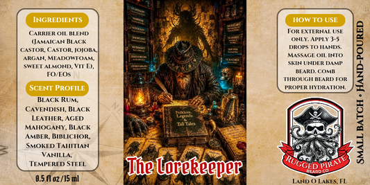 The Lorekeeper - Biblichor, Black Rum, and Cavendish Tobacco Beard Oil, Butter & Cologne
