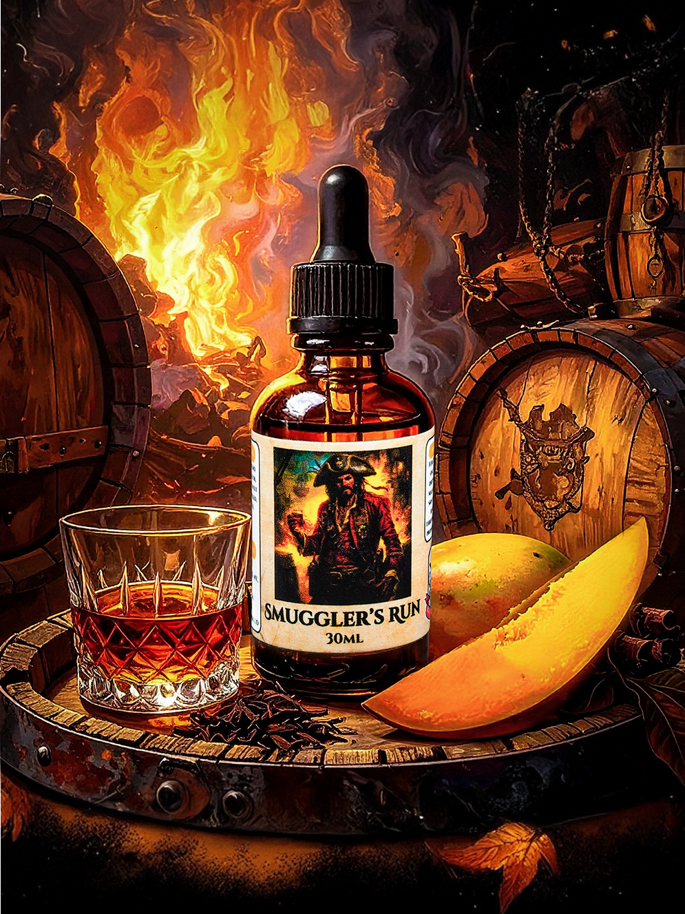 Smuggler's Run (Mango, Spiced Mahogany, Whiskey, Charred Oak Barrels, and Unburnt Tobacco)