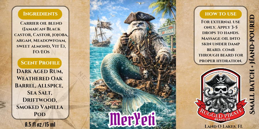 MerYeti - Spiced Rum and Oak Beard Oil, Butter & Cologne