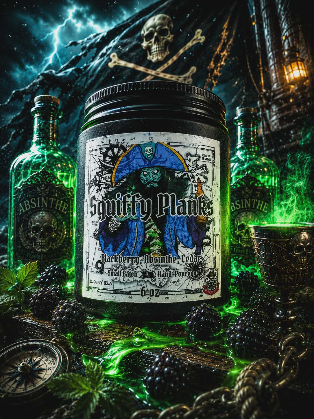 Squiffy Planks (Blackberry, Absinthe, Cedar) Candle